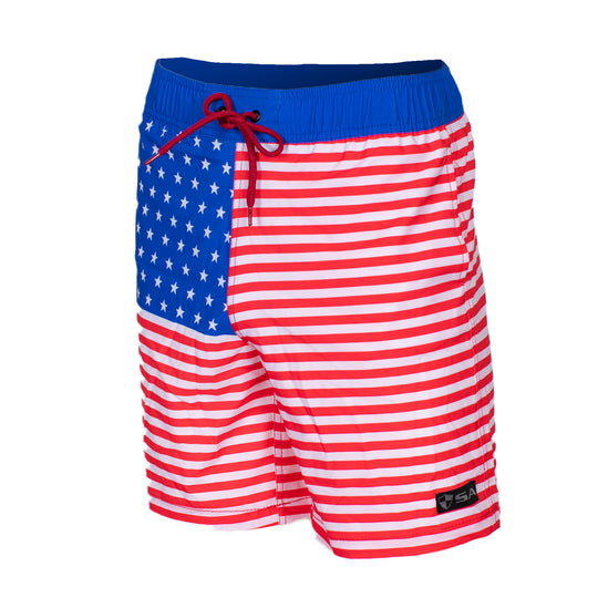 Kids Swim Trunks | Stars And Pinstripes