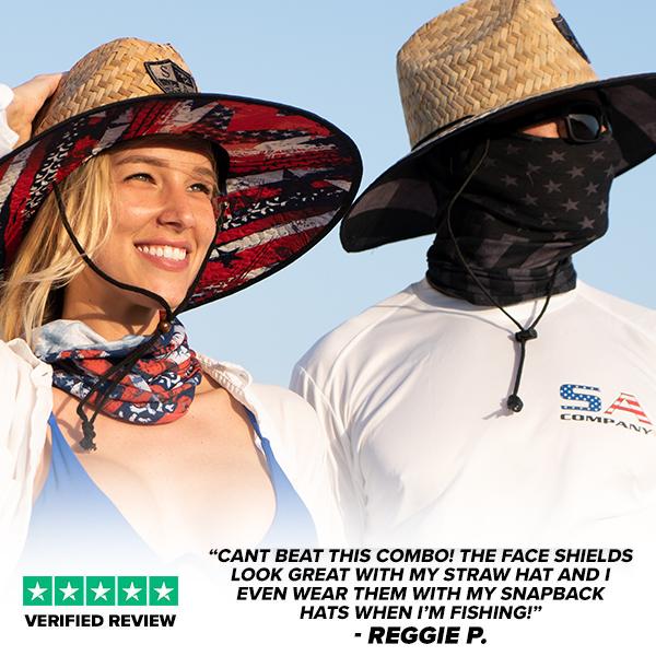 SA Company Straw Hat Pack: Buy 1 Straw Hat, Get 3 Microfiber Face Shields | Pick Your Pack | Straw Hats for Men & Women | SA Fishing