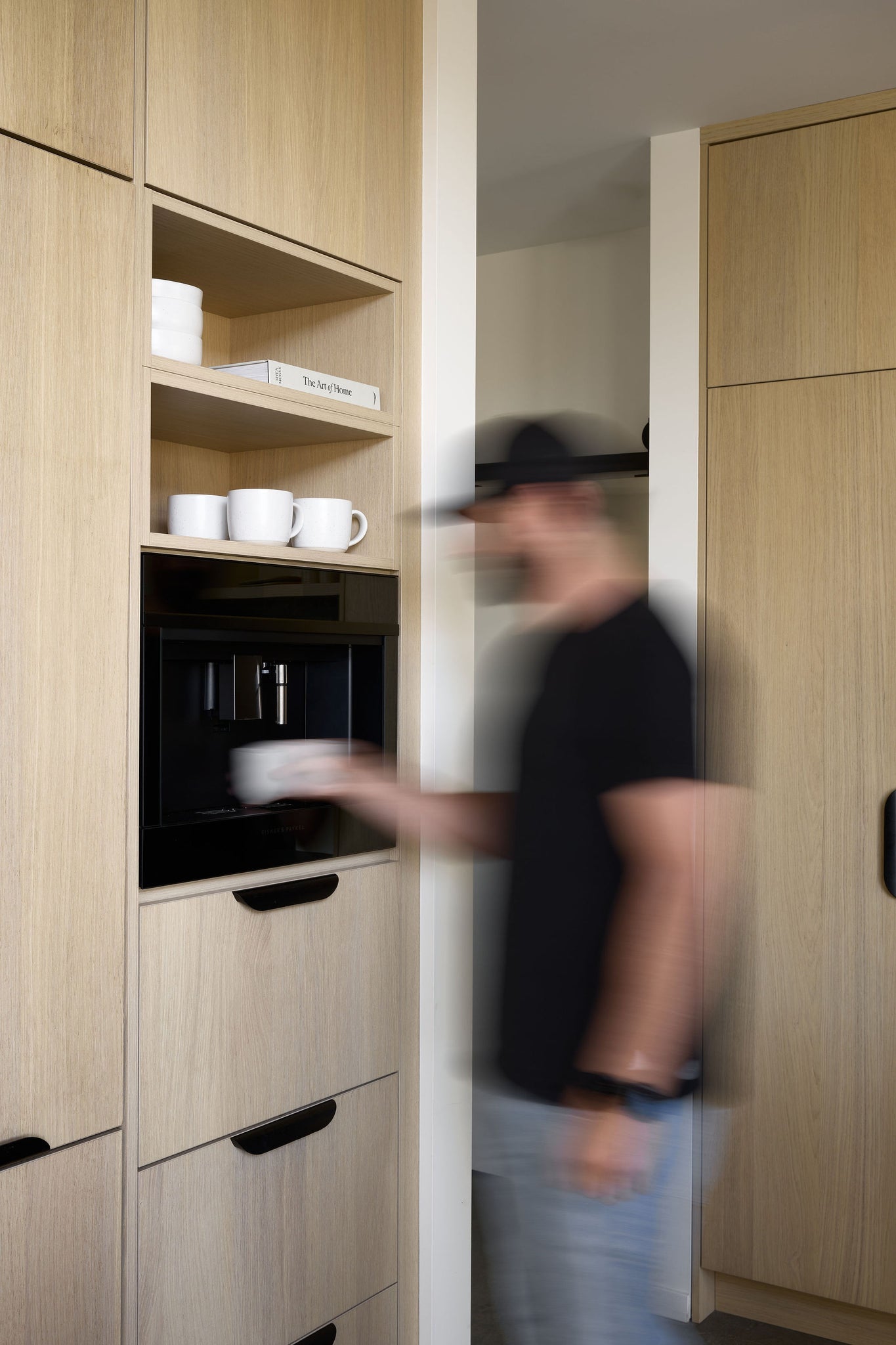 built in espresso machine white oak kitchen scandi kitchen swede kitchen designed hooga interior design