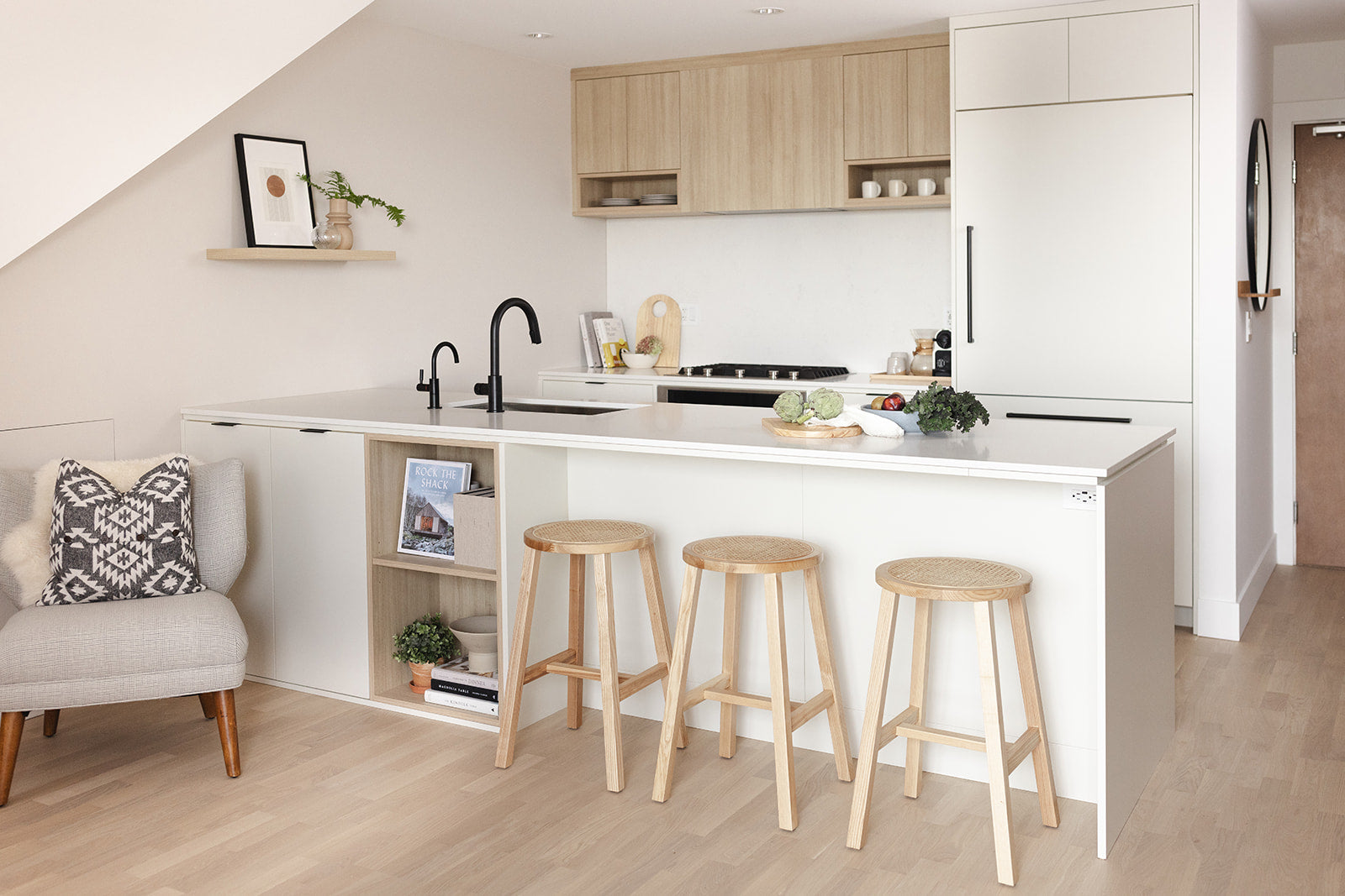 off white and wood condo kitchen vancouver swede studio hemma