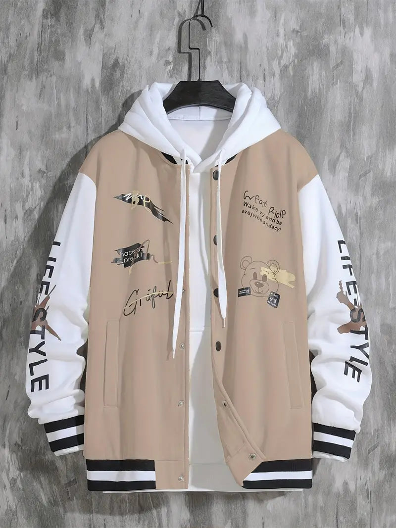 Product Image for WW | Baseballjacke Mit Kapuze Für Herren, Khaki / 2XL