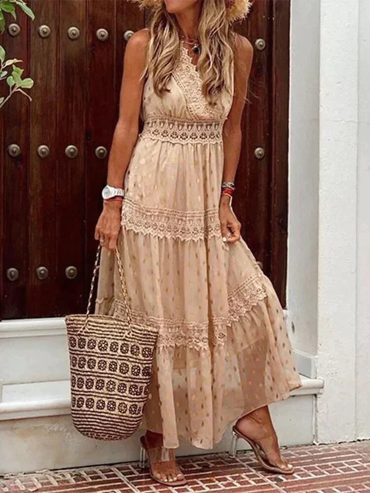 Product Image for WW | Elegantes Langes Kleid mit Spitze Adri, Beige / M
