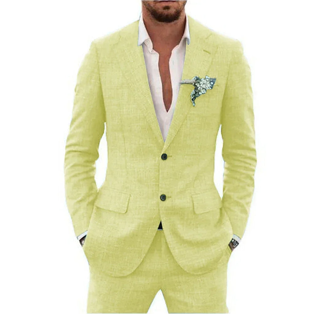 Product Image for WW | Herren Leinen Anzug, Gelb / XL