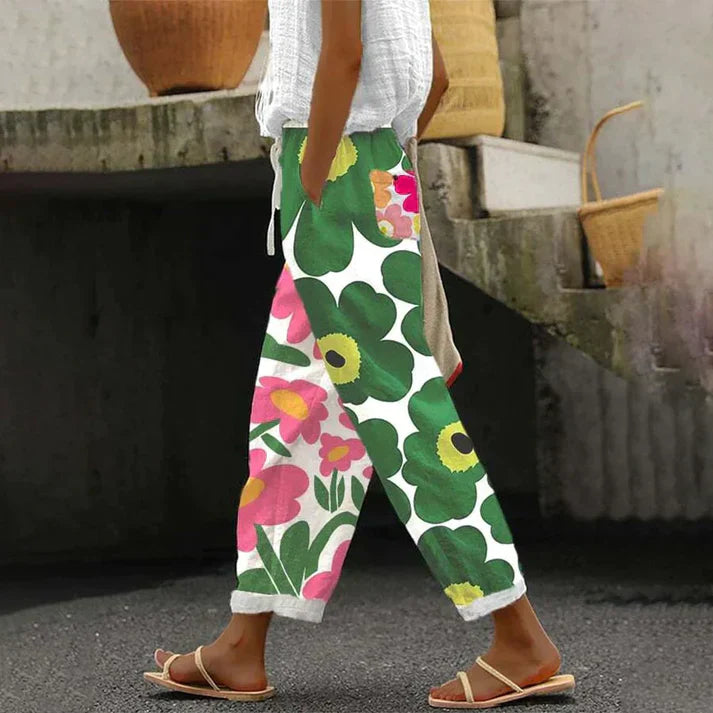 Product Image for WW | Grüne Hose Mit Frischem Blumendruck, Grün / 3XL