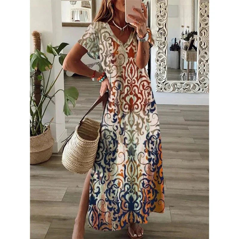 Product Image for WW | Elegante Maxikleider mit Lebendigem Print, Rot / 3XL
