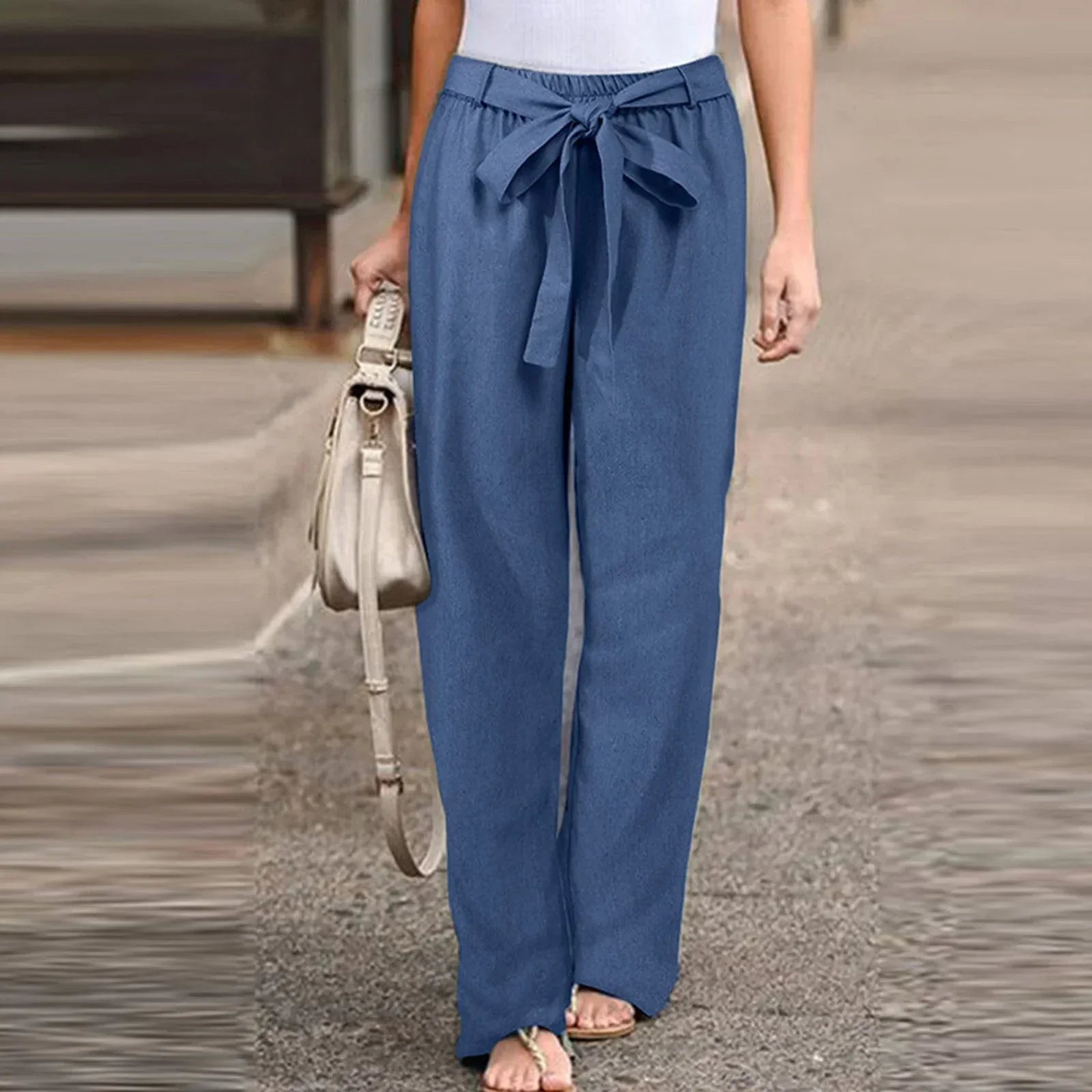 Product Image for WW | Leichte Locker Sitzende Hose mit Elastischer Taille, Blau / XL