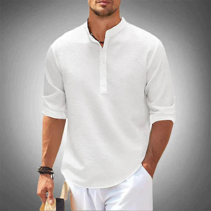 Product Image for WW | Herren Leichtes Stehkragenhemd, Weiß / S