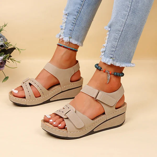 Product Image for WW | Elegante, Atmungsaktive Sandaletten Für Frauen Mit Klettverschluss, Beige / 43