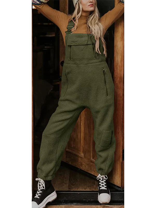 Product Image for WW | Thermo-Overall aus Fleece mit Reißverschlusstaschen für Frauen, Armeegrün / XL