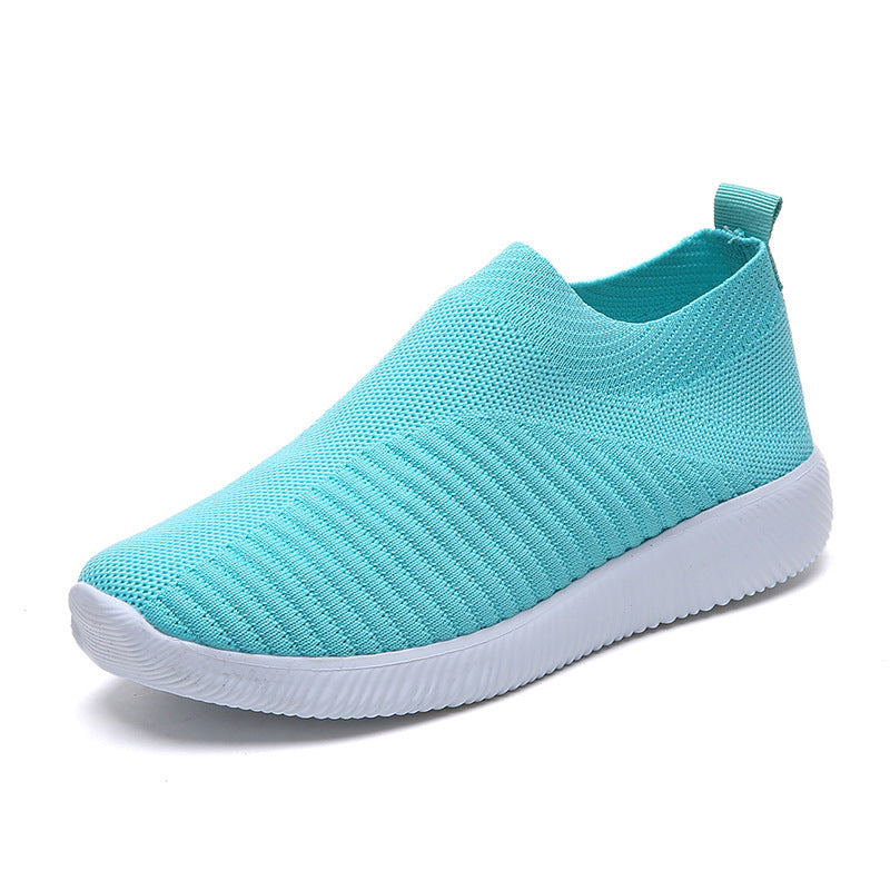 Product Image for WW | Plus Size Fly Knit Socken Schuhe Aus Elastischem Stoff, Himmelblau / 44