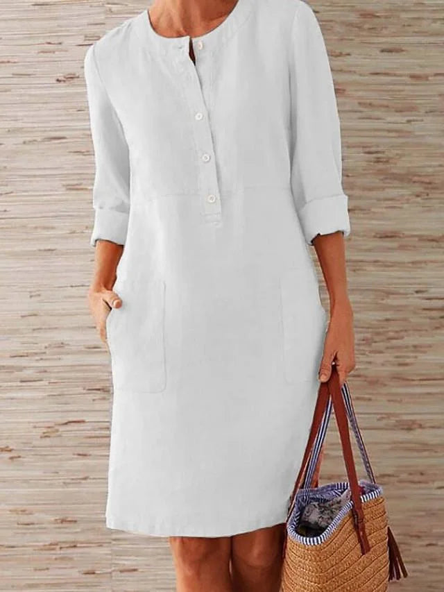 Product Image for WW | Gerade Kleid knielang für Frauen, Weiß / M