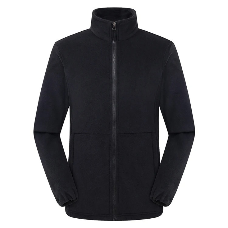 Product Image for WW | Fleecejacke Damen, Leichte Outdoorjacke Mit Stehkragen Und Reißverschluss, Männer schwarz / 4XL