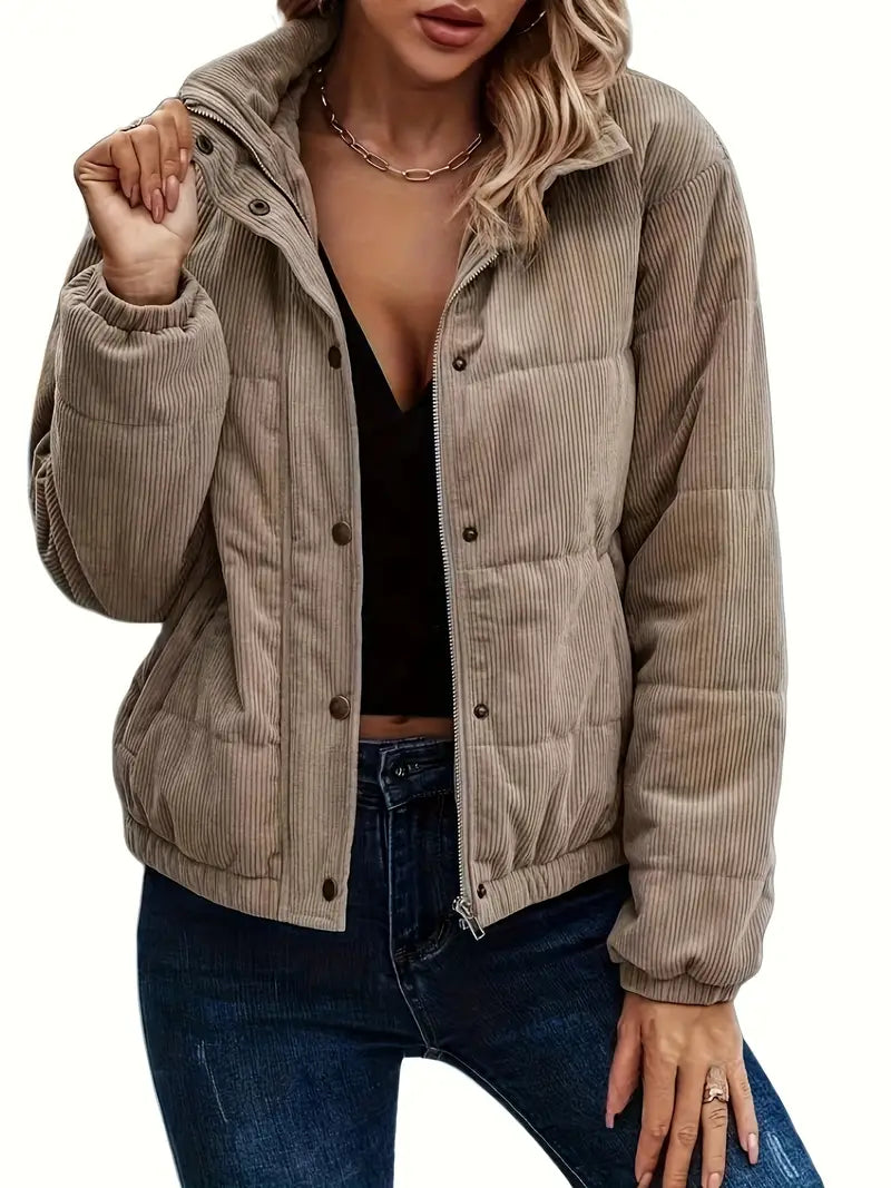 Product Image for WW | Quilted Jacket With Press Studs, Kaffe / M