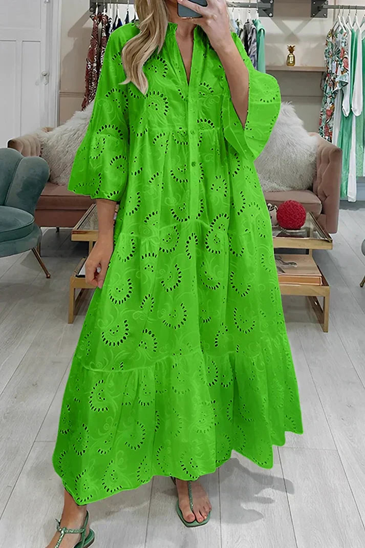 Product Image for WW | Elegantes Kleid mit Bestickten Ösen, Grün / 2XL