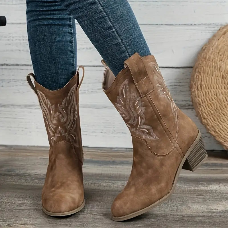 Product Image for WW | Damen Cowboy Stiefel Retro Western Stil, Karamell / 9