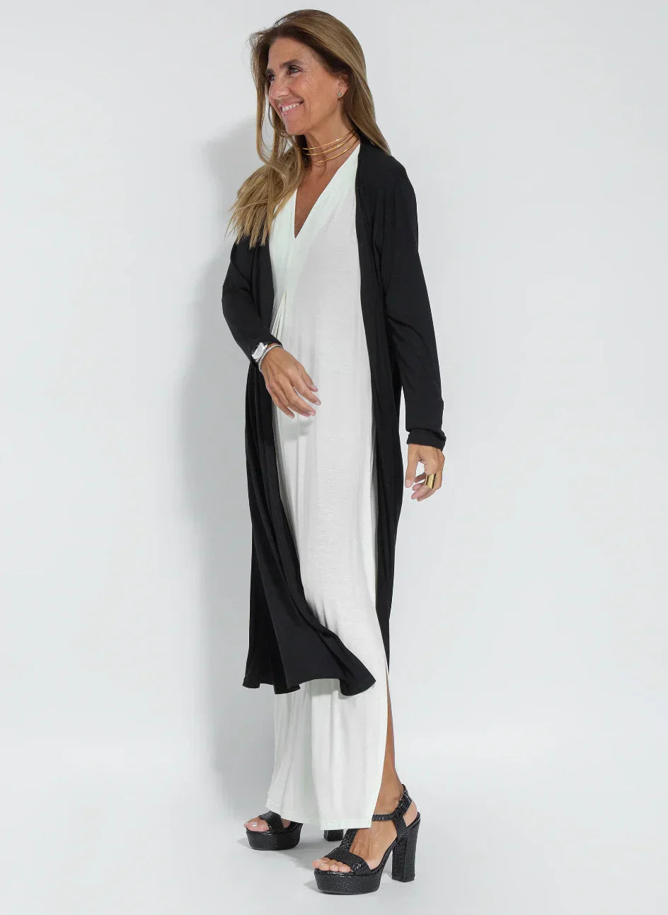 Product Image for WW | Langes Kleid und Weste, Schwarz Kleid + schwarze Weste / 3XL