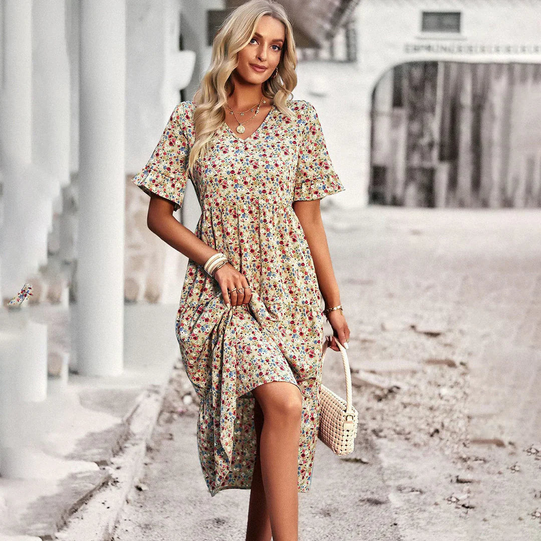 Product Image for WW | Verspieltes Sommerkleid in Apricot Mit Blumenprint, Aprikose / XL