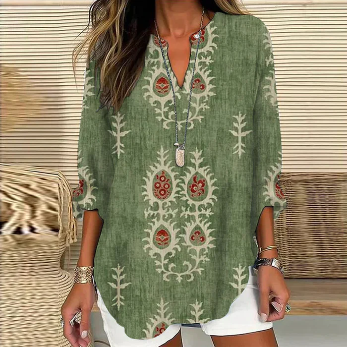 Product Image for WW | Einzigartige Grüne Bluse mit N-Ausschnitt, Grün / XXL