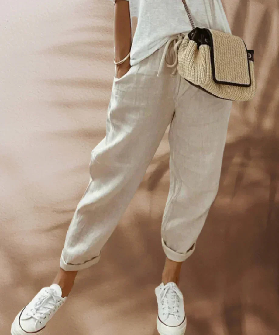 Product Image for WW | Eine Elegante, Lässige Leinenhose, Beige / XXL