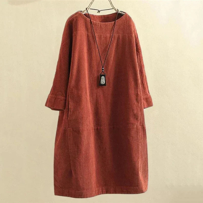 Product Image for WW | Weites Damen Cordkleid Mit Taschen, Orange / XL