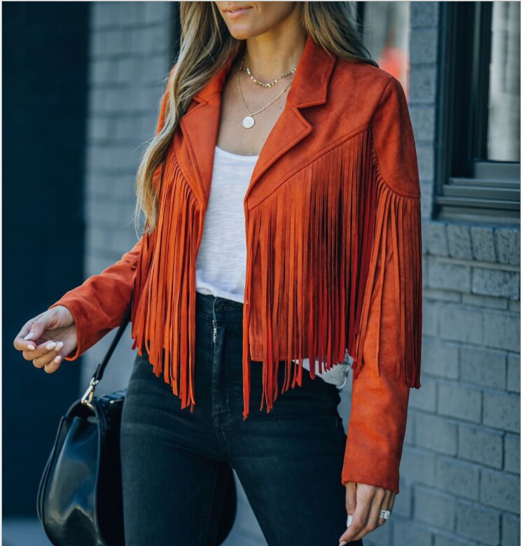 Product Image for WW | Wildleder Fransenjacke, Orange / XL