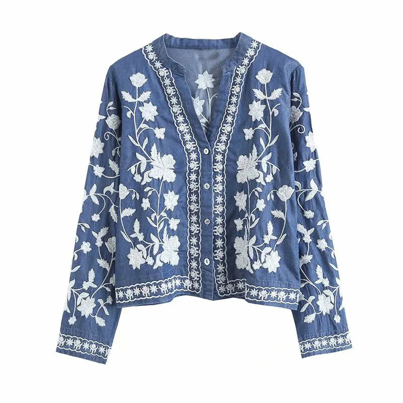 Product Image for WW | Boho Denim Bluse, Blau / M