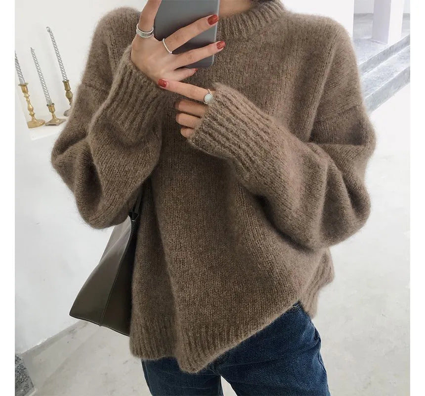 Product Image for WW | Locker Sitzender Pullover Mit Kaschmir Gefühl Für Damen, Braun / XXXL
