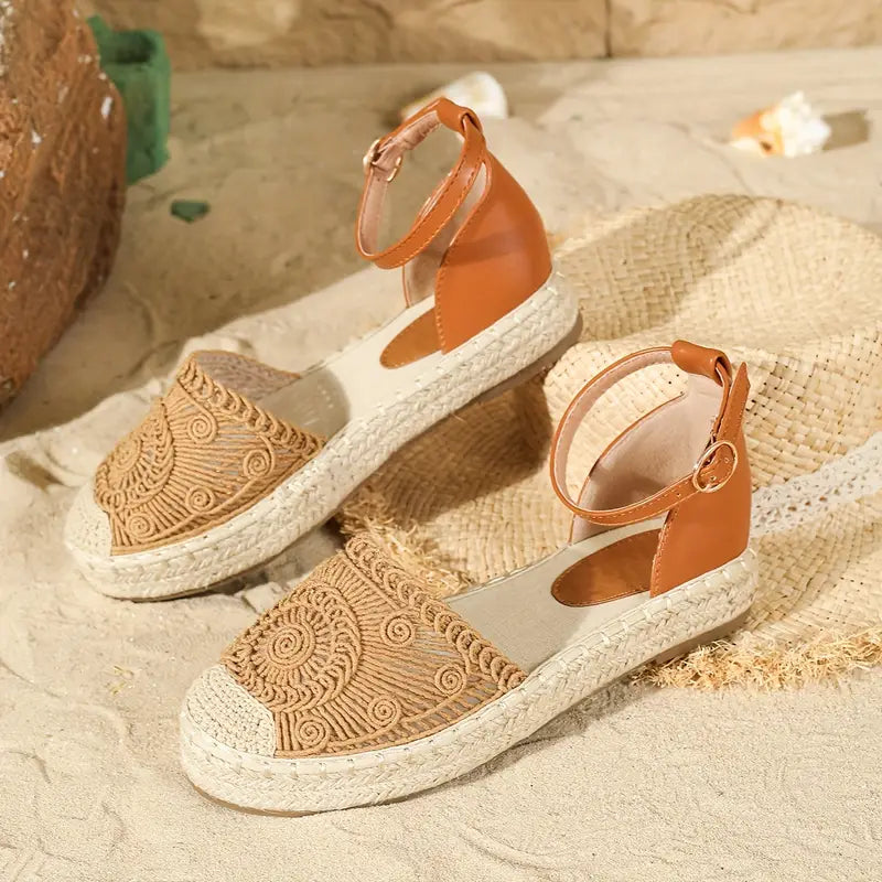 Product Image for WW | Sommer Espadrilles Sandalen für Frauen, Helles Braun / 36