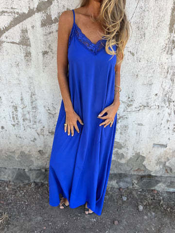 Product Image for Damen Maxikleid mit Spitze und verstellbaren Trägern WW, Blau / M
