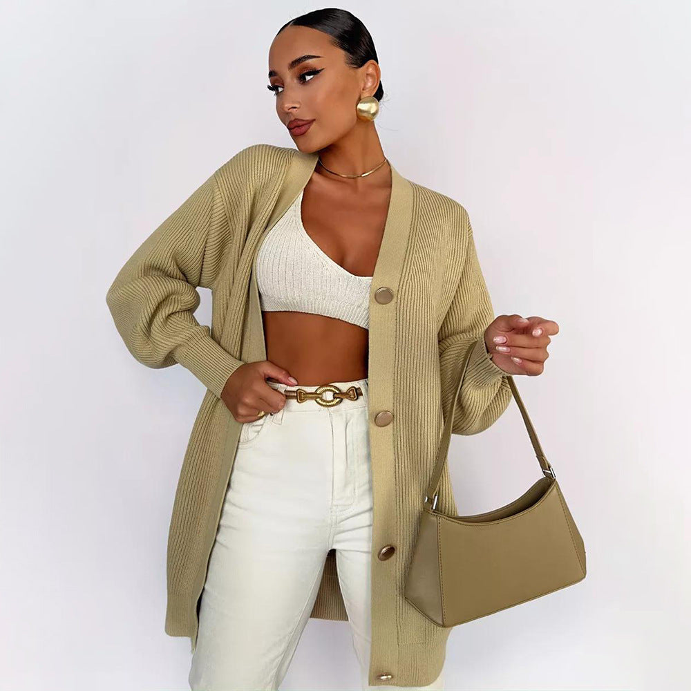 Product Image for Damen Übergröße Rippenstrick Cardigan mit Knopfverschluss WW, Schwarz / L