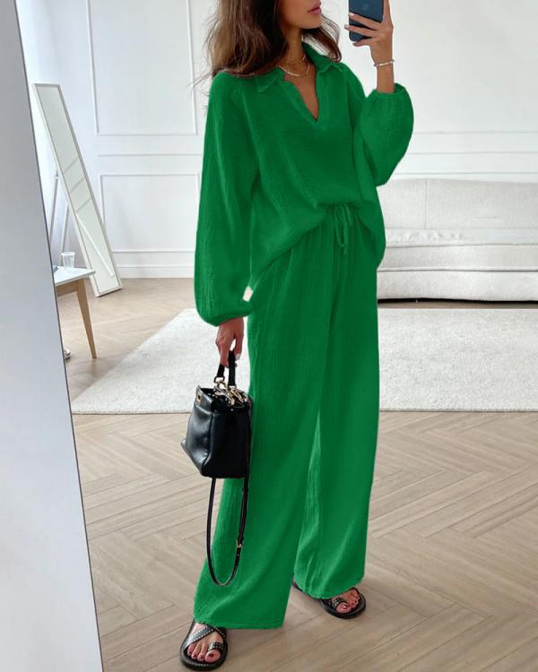 Product Image for Damen Bequemes Jumpsuit mit weitem Bein und lockerer Passform WW, Grün / XL