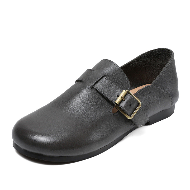 Product Image for Damen Leder Slip-On Clogs mit schickem Schnallen-Detail WW, Schwarz Grau / 36