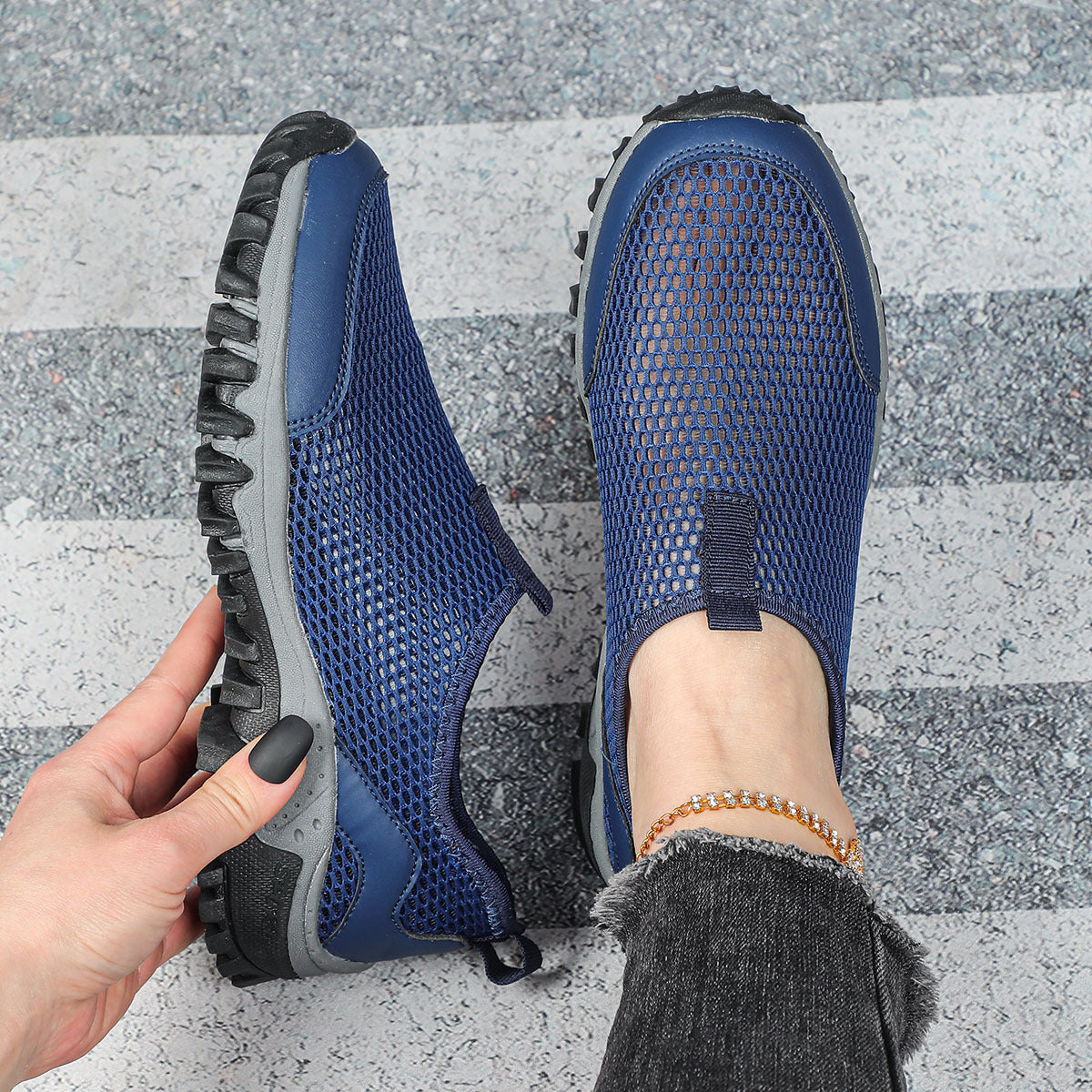 Product Image for Damen Outdoor Freizeit-Schuhe mit rutschfester Sohle und atmungsaktivem Mesh WW, Schwarz / 38