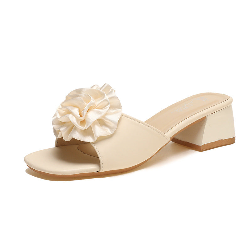 Product Image for Damen elegante Mules mit dekorativem Blumen-Detail WW, Beige / 38