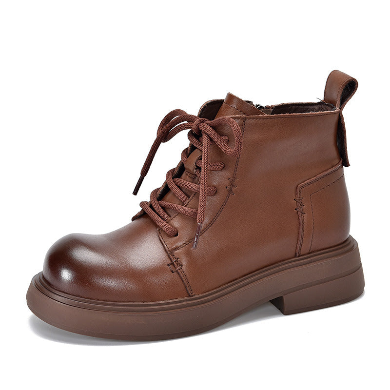 Product Image for Damen Robuste Schnürboots aus hochwertigem Leder mit bequemer Gummisohle WW, Braun / 40