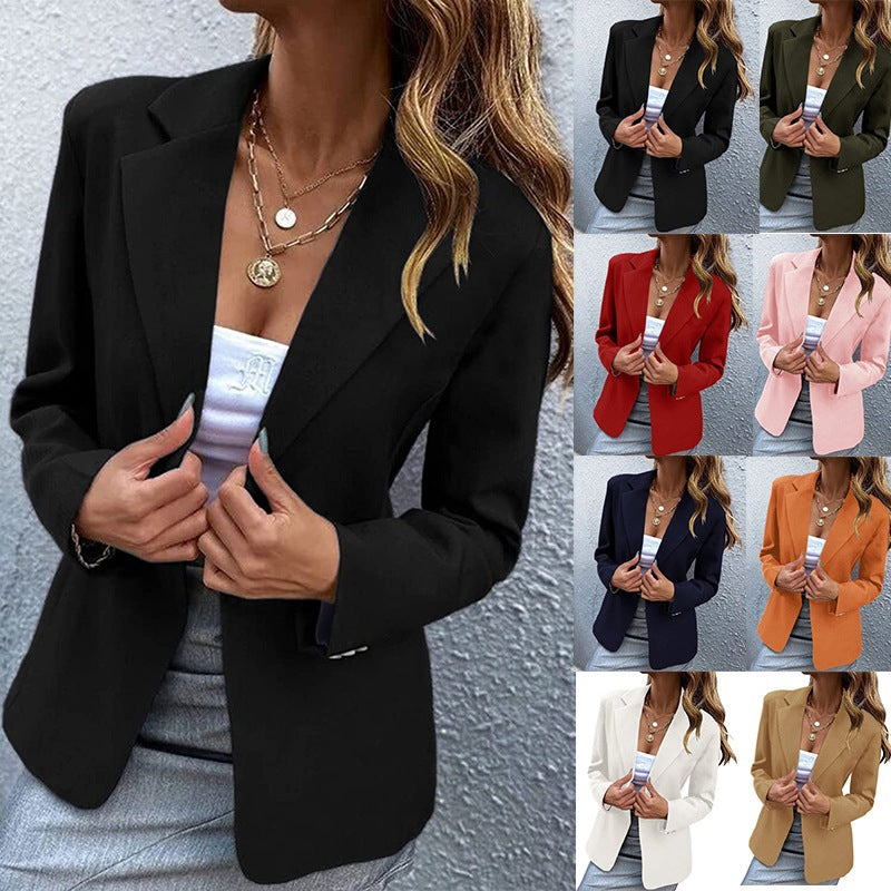 Product Image for Damen Eleganter Blazer mit schmaler Taillierung und dekorativen Knopfdetails WW, Olivgrün / XL