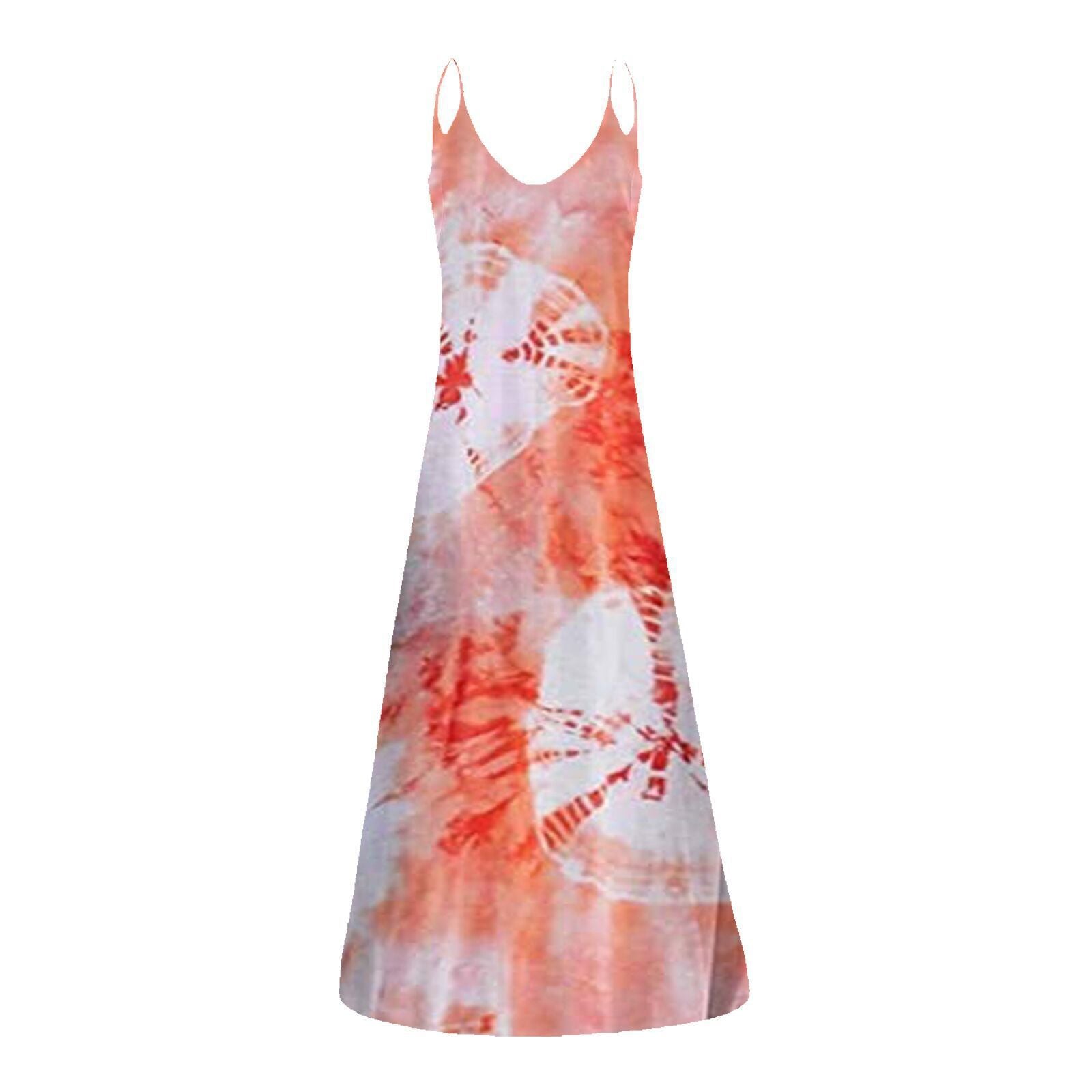 Product Image for Damen Maxi-Sommerkleid mit fließendem Schnitt und aufregendem Batikdesign WW, Orange / L