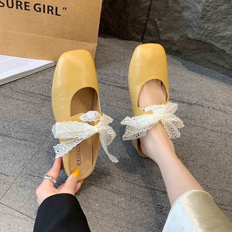 Product Image for Damen Slipper mit zarter Spitzenverzierung WW, Gelb / 37