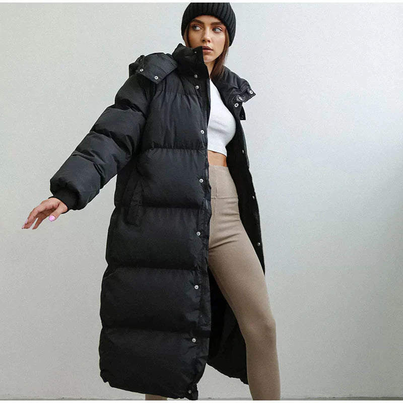 Product Image for WW | Faltenmantel mit Kapuze - Stilvolle Winterkleidung, Schwarz / S