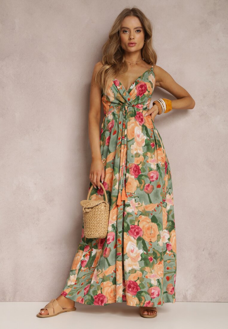 Product Image for WW | Trägerloses Tiefes V Rückenaus Longkleid, Grün / S