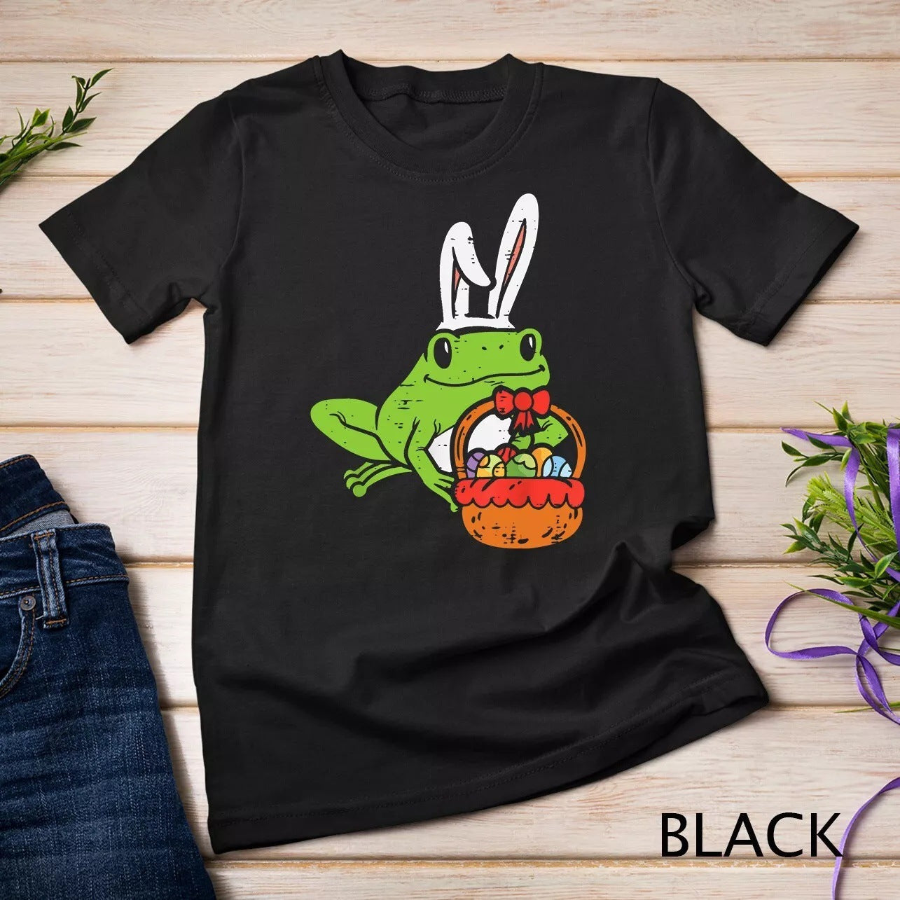 Product Image for Kinder Grafik T-Shirt mit verspieltem Frosch- und Osterdesign WW, Schwarz / M