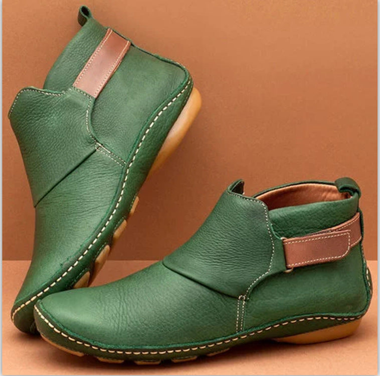 Product Image for Damen Stiefeletten aus hochwertigem Leder mit elastischem Riemen WW, Grün / 38