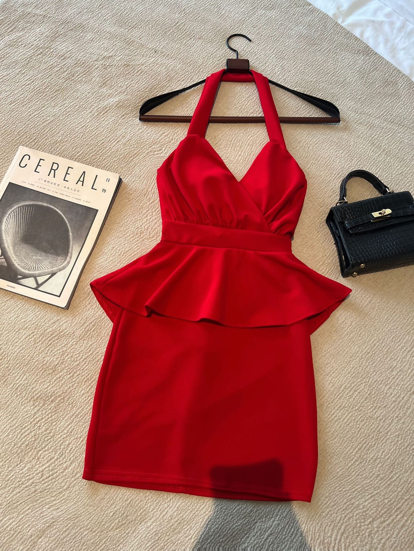 Product Image for WW | Mini-Kleid Sexy Slim Fit Rückenfreies Mini-Kleid, Rot / L