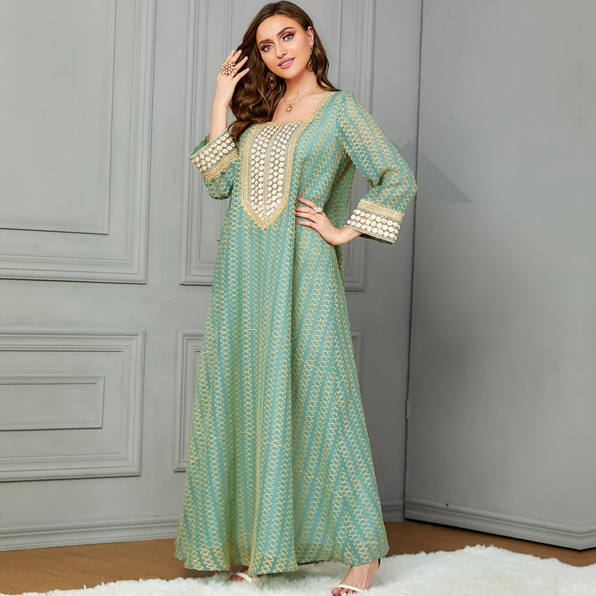 Product Image for WW | Damen Langarm Grünes Maxikleid, Grün / M