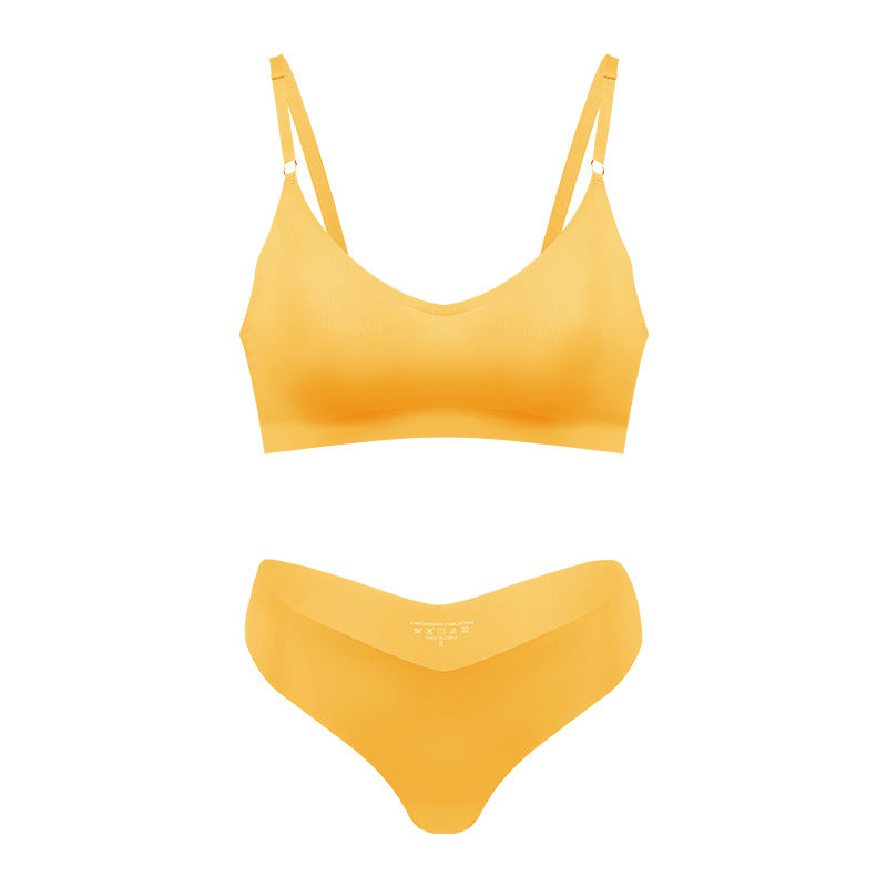 Product Image for Damen nahtloses Bralette und Unterhose Set WW, Goldgelb / L