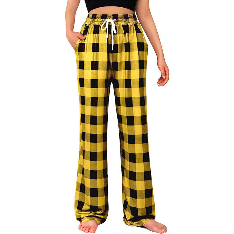 Product Image for Damen lässige Freizeithose im karierter Look WW, Gelb / XL