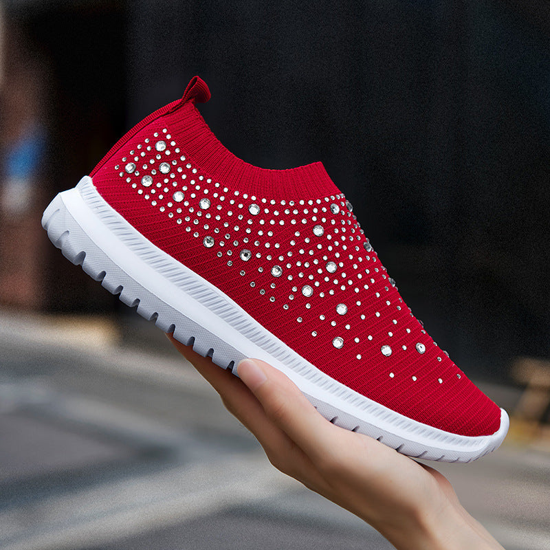 Product Image for Damen Sneaker mit funkelnden Strass-Akzenten und elastischem Obermaterial WW, Grün / 37