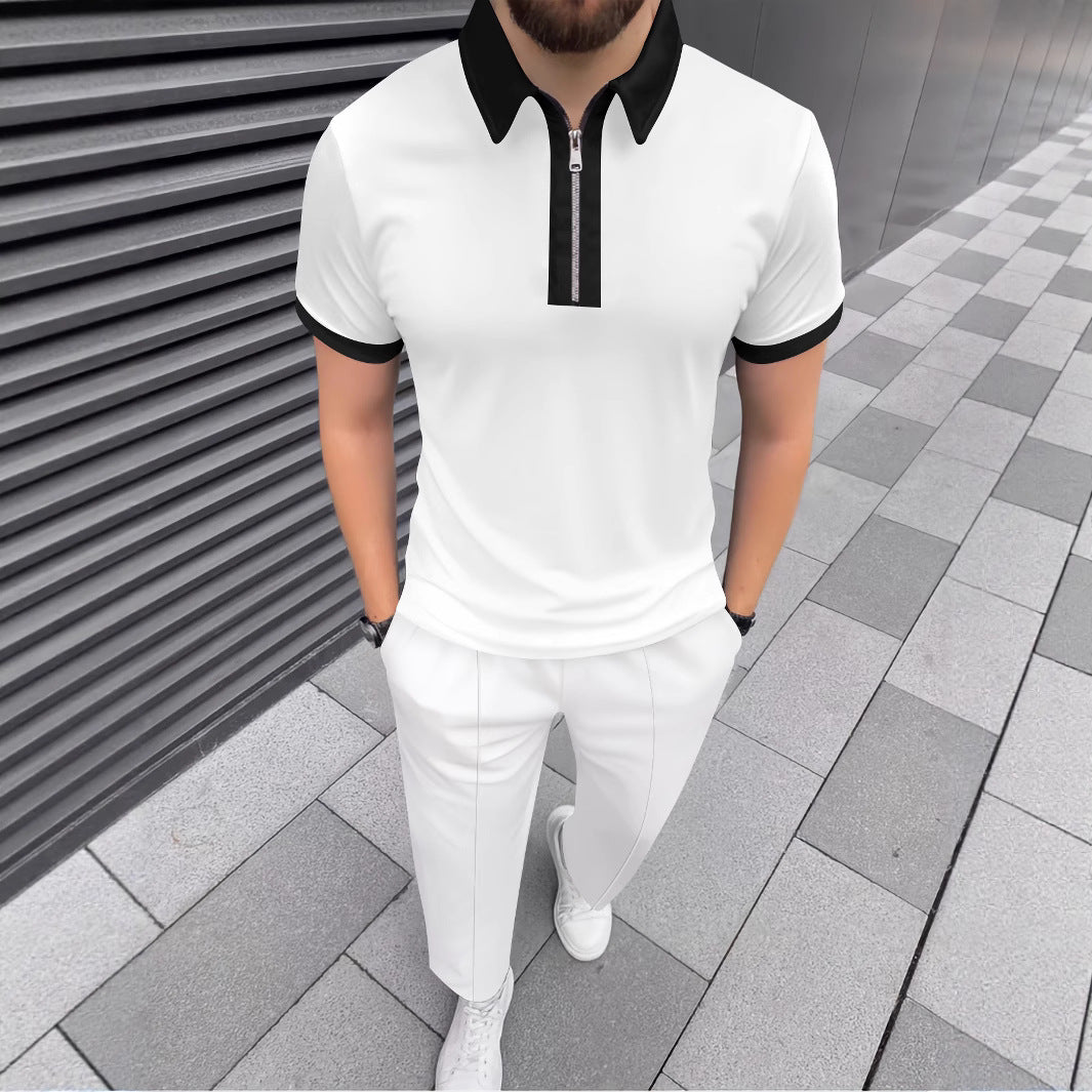Product Image for Herren Modern Zip-Up Polo Set WW, Weiß / XXL