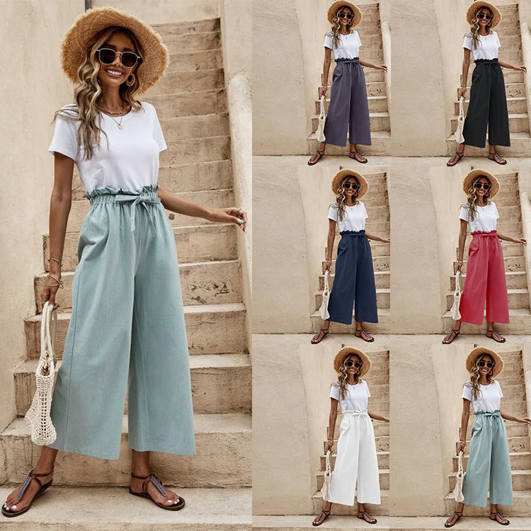 Product Image for Damen Weite Culotte-Hosen mit elastischem Bund und modernem Design WW, Schwarz / XL