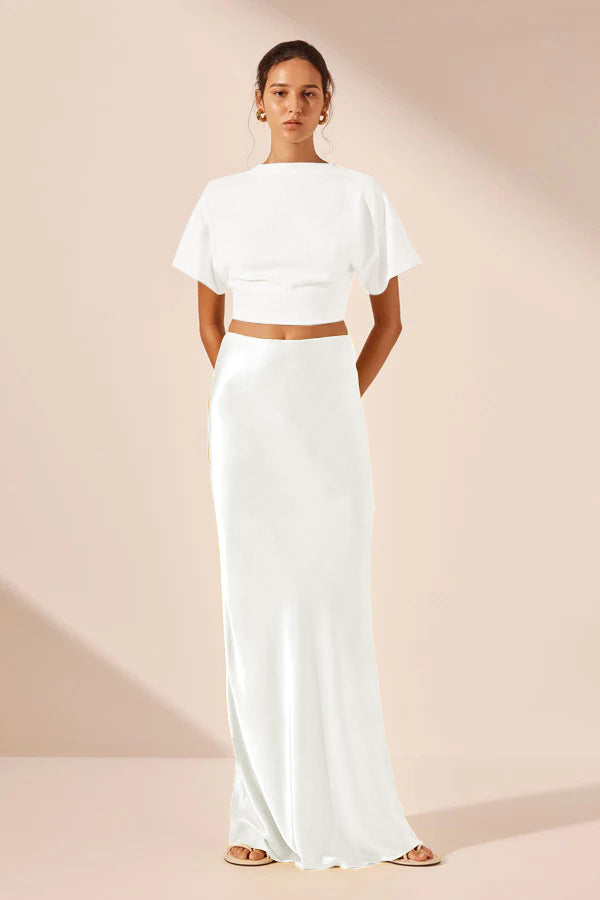 Product Image for Damen Satinähnliches Abendkleid WW, Weiß / L